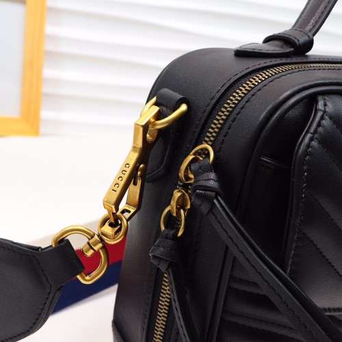 Gucci Womens Bags Crossbody GG Marmont mini top handle bag Leather 498100 DTDPT 8975 with Original Box Shoulder Bags for Women