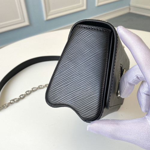 Louis Vuitton Womens Bags Crossbody Designer Luxury Brand Black TWIST MINI Epi grained leather with Original Box M56117