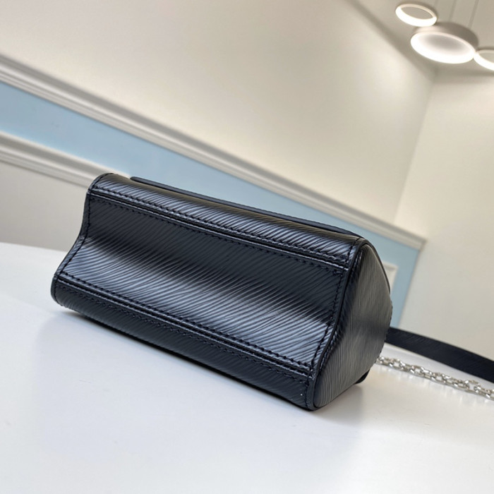 Louis Vuitton Womens Bags Crossbody Designer Luxury Brand Black TWIST MINI Epi grained leather with Original Box M56117