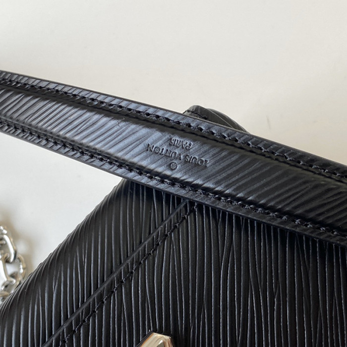 Louis Vuitton Womens Bags Crossbody Designer Luxury Brand Black TWIST MINI Epi grained leather with Original Box M56117