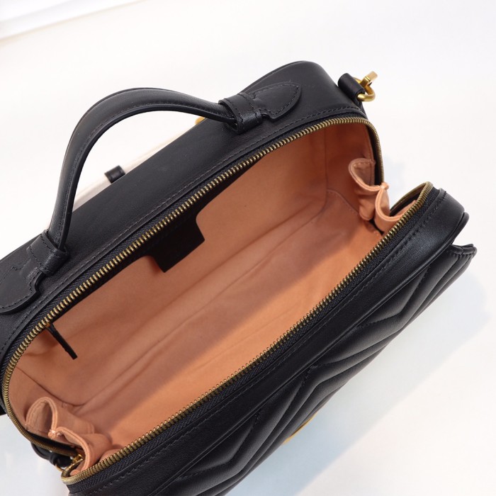 Gucci Womens Bags Crossbody GG Marmont mini top handle bag Leather 498100 DTDPT 8975 with Original Box Shoulder Bags for Women