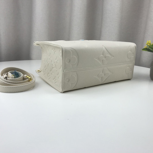 Louis Vuitton Womens Bags Handbags Luxury Brand ONTHEGO PM Ivory Monogram Empreinte Leather