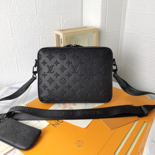 Louis Vuitton Mens Shoulder Bags Luxury Brand Fashion Type Trio DUO MESSENGER Monogram Shadow leather with Original Box M69827