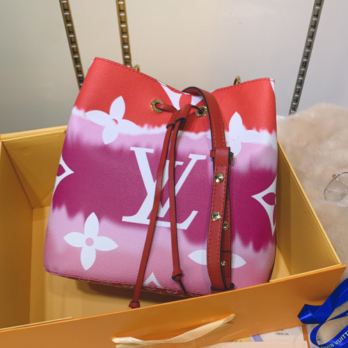 Louis Vuitton Womens Bag Crossbody Design LV ESCALE NÉONOÉ MM Red Monogram coated canvas Leather Luxury Brand with Original Box