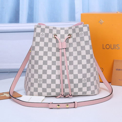 Louis Vuitton Womens Bag Crossbody Design NÉONOÉ MM Damier Azur coated canvas Luxury Brand with Original Box
