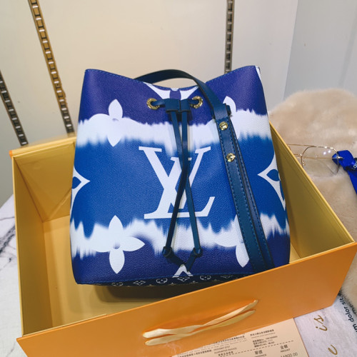 Louis Vuitton Womens Bag Crossbody Design LV ESCALE NÉONOÉ MM Blue Monogram coated canvas Leather Luxury Brand with Original Box M45126