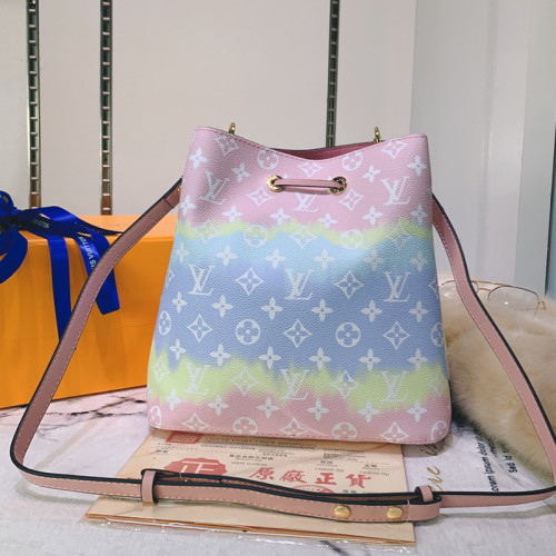 Louis Vuitton Womens Bag Crossbody Design LV ESCALE NÉONOÉ MM Pastel Monogram coated canvas Leather Luxury Brand with Original Box M45124