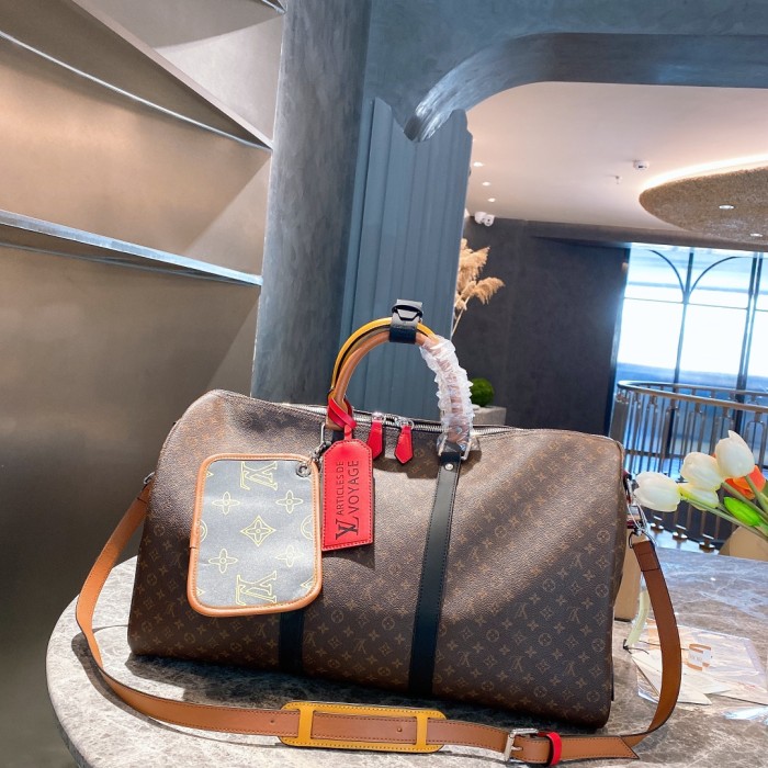 Louis Vuitton Womens and Mens Unisex Bags Luxury Brand KEEPALL BANDOULIÈRE 50 without Original Box