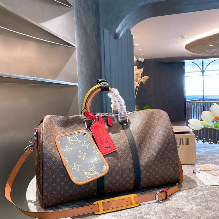 Louis Vuitton Womens and Mens Unisex Bags Luxury Brand KEEPALL BANDOULIÈRE 50 without Original Box