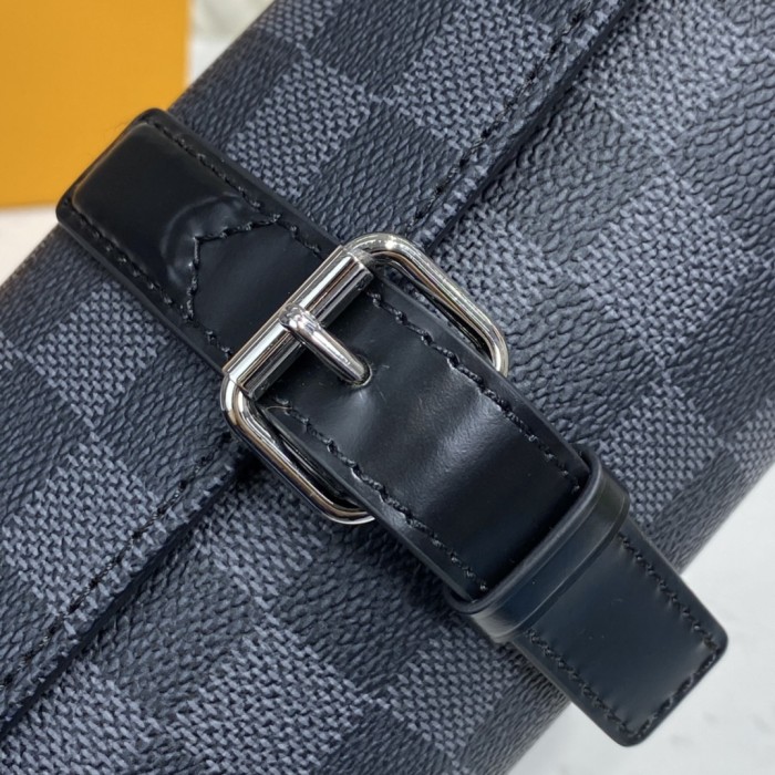 Louis Vuitton Womens Mens 3 WATCH CASE Damier Graphite Canvas Luxury Brand Fashion Type with Original Box AAA Same as the Original N41137