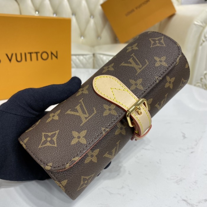 Louis Vuitton Womens Mens 3 WATCH CASE Monogram Canvas Luxury Brand Fashion Type with Original Box AAA Same as the Original M47530