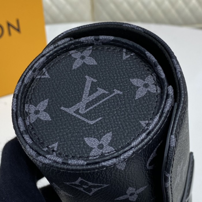 Louis Vuitton Womens Mens 3 WATCH CASE Monogram Eclipse Luxury Brand Fashion Type with Original Box AAA Same as the Original M43385