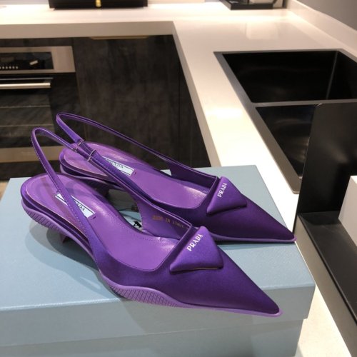 Prada Womens Shoes Nylon Gabardine Slingback Pumps