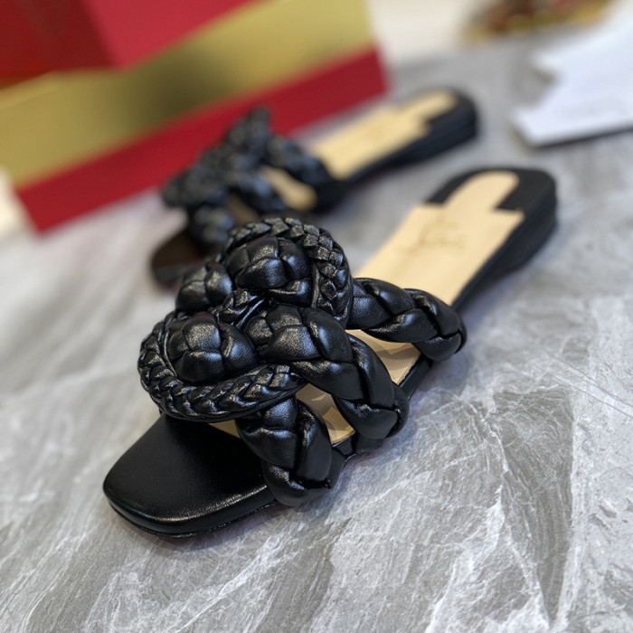 Christian Louboutin Womens Shoes Marmela Flat Mule Slide Sandal 1210630BK01