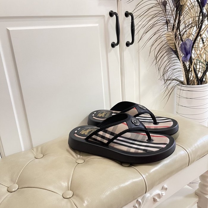 Burberry Mens Shoes Leather Flip-Flops