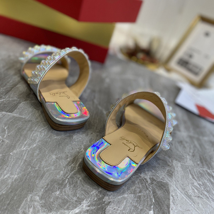Christian Louboutin Womens Shoes Flat Mule Slide Sandal