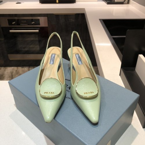 Prada Womens Shoes Leather Slingback Pumps 5.5CM
