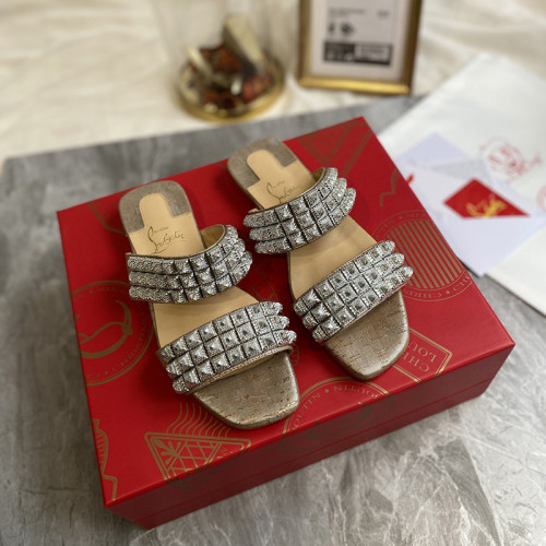 Christian Louboutin Womens Shoes Flat Mule Slide Sandal