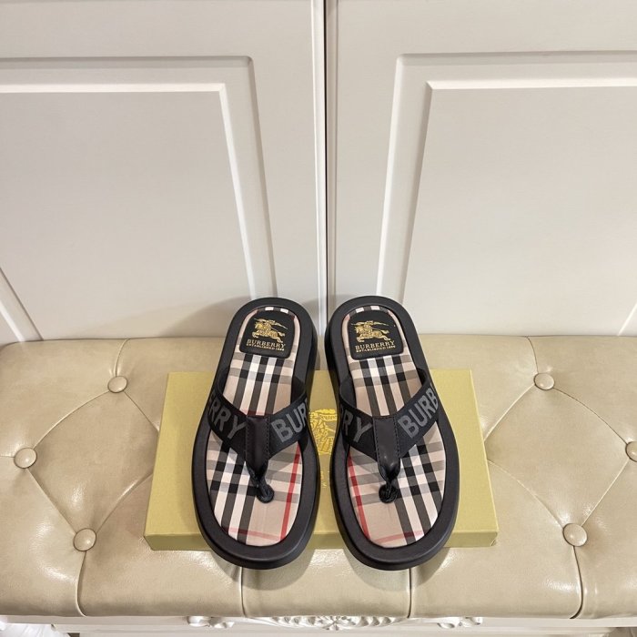 Burberry Mens Shoes Leather Flip-Flops