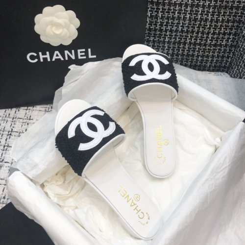 Chanel Womens Shoes Low Heels Mule Slide Sandal