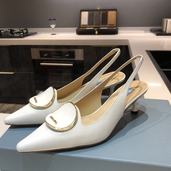 Prada Womens Shoes Leather Slingback Pumps 5.5CM