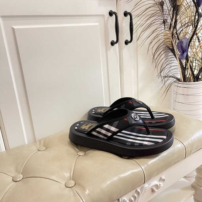 Burberry Mens Shoes Leather Flip-Flops