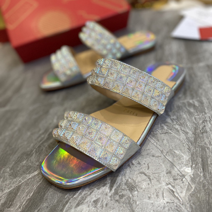 Christian Louboutin Womens Shoes Flat Mule Slide Sandal