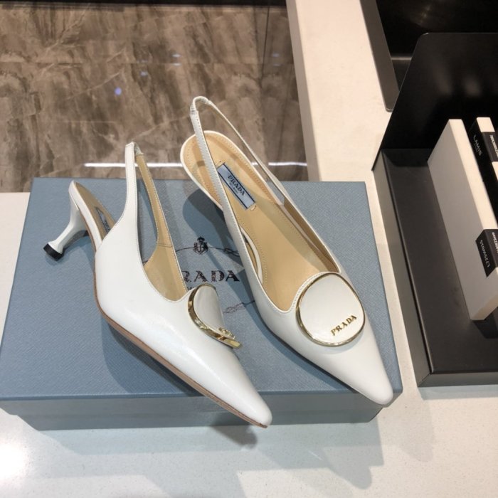 Prada Womens Shoes Leather Slingback Pumps 5.5CM