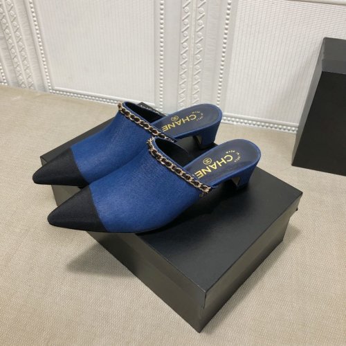 Chanel Womens Shoes Fashion Mules Mid Heel 4.5cm
