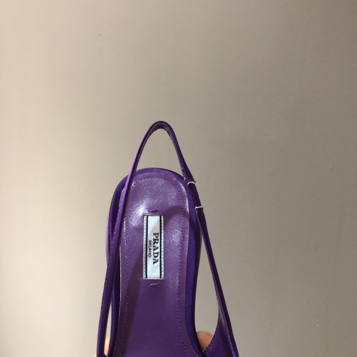 Prada Womens Shoes Nylon Gabardine Slingback Pumps