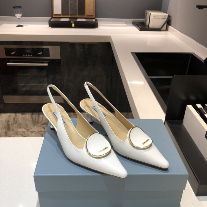 Prada Womens Shoes Leather Slingback Pumps 5.5CM