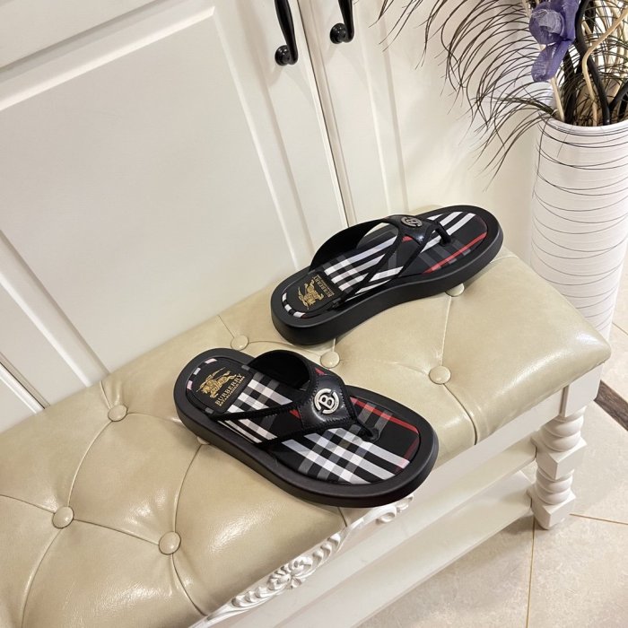 Burberry Mens Shoes Leather Flip-Flops
