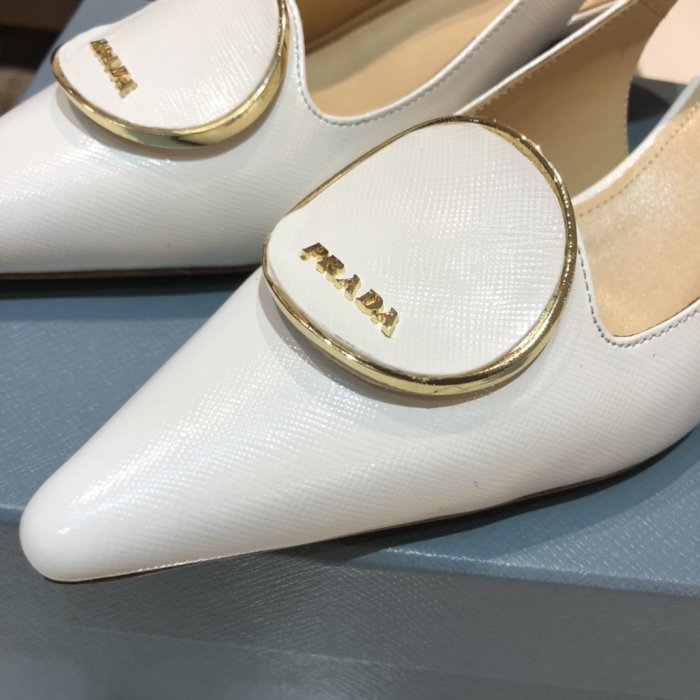 Prada Womens Shoes Leather Slingback Pumps 5.5CM