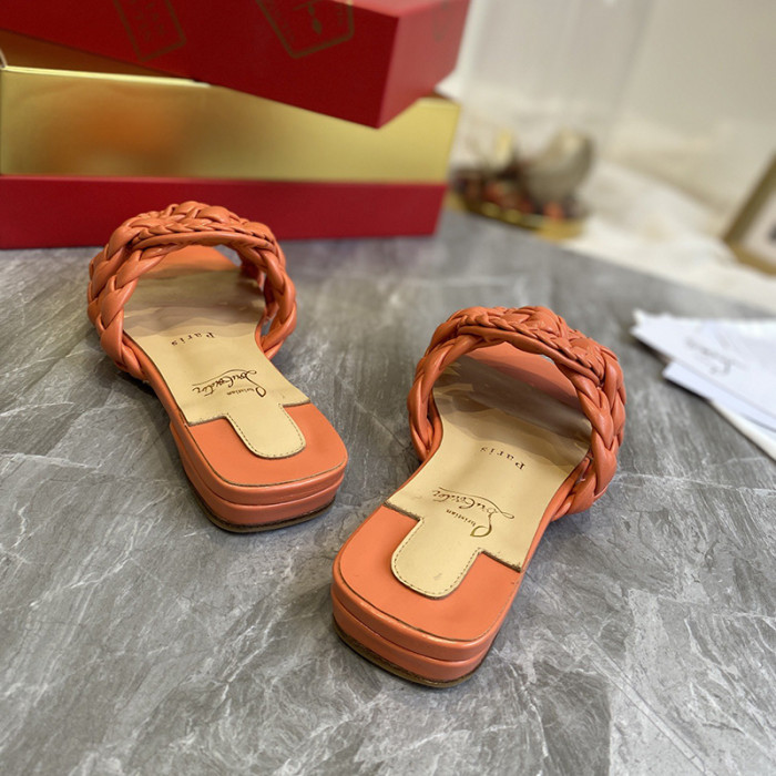 Christian Louboutin Womens Shoes Marmela Flat Mule Slide Sandal 1210630P552
