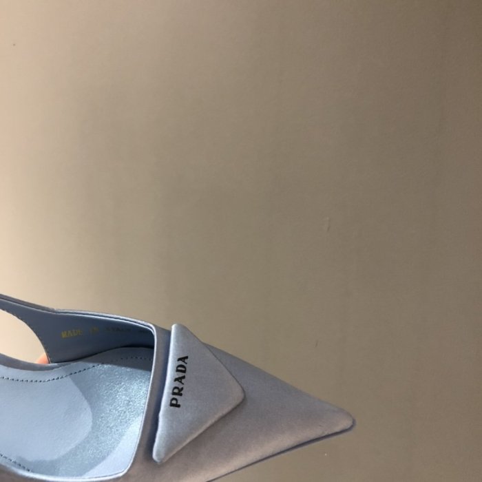 Prada Womens Shoes Nylon Gabardine Slingback Pumps