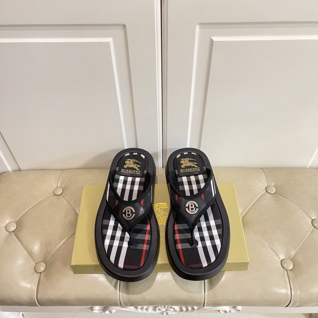 Burberry Mens Shoes Leather Flip-Flops