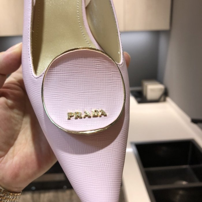 Prada Womens Shoes Leather Slingback Pumps 5.5CM
