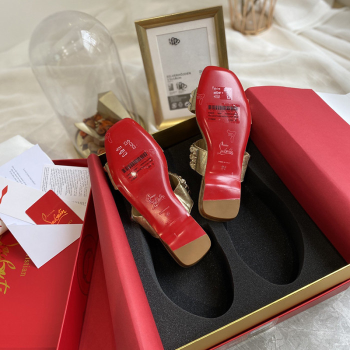 Christian Louboutin Womens Shoes Flat Mule Slide Sandal