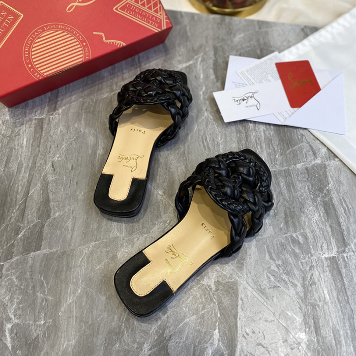 Christian Louboutin Womens Shoes Marmela Flat Mule Slide Sandal 1210630BK01