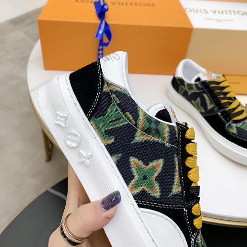 Louis Vuitton Men Shoes Sports Sneakers Luxury Brand LV OLLIE SNEAKER 1A8Q7D Green Textile with Original Box