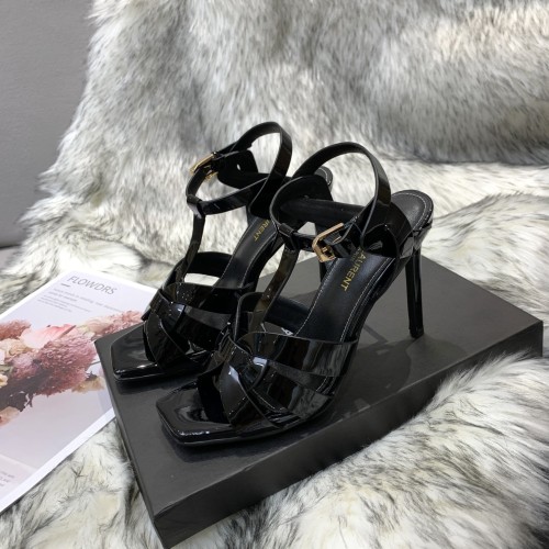Saint Laurent YSL Womens Shoes TRIBUTE SANDALS IN PATENT LEATHER 10cm