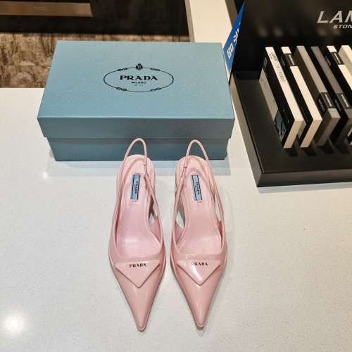 Prada Womens Shoes Brushed Leather Slingback Pumps 1I565M_055_F0E18_F_A045