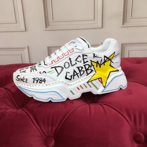 Dolce & Gabbana Womens Shoes Hand-painted Calfskin Nappa Daymaster Sneakers