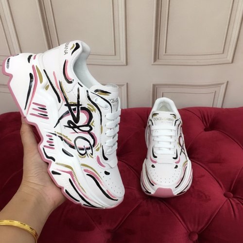 Dolce & Gabbana Womens Shoes Hand-painted Calfskin Nappa Daymaster Sneakers
