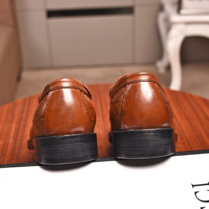 Gucci Mens Shoes Leather Design Luxury Brand Business Dress Shoes for Men with Original Box
