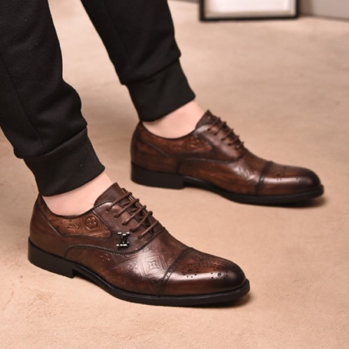 Louis Vuitton Men Shoes Business Luxury Brand LV Dress Shoes with Original Box