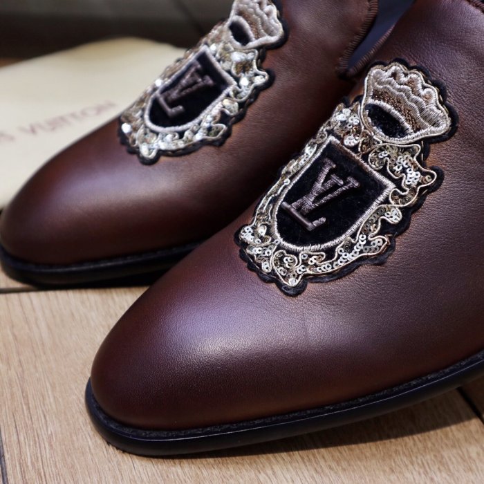 Louis Vuitton Men Shoes Business Luxury Brand LV Dress Shoes with Original Box