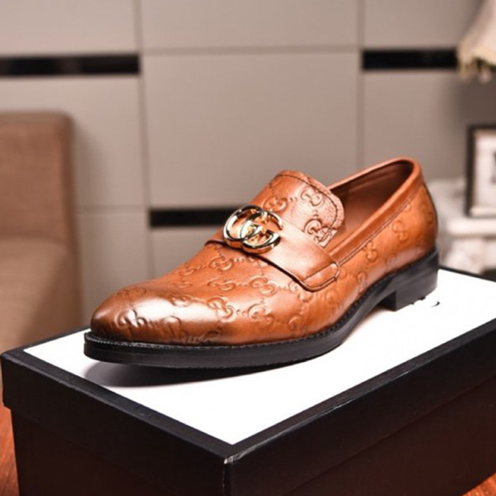 Gucci Mens Shoes Leather Design Luxury Brand Business Dress Shoes for Men with Original Box