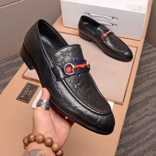Gucci Mens Shoes Leather Design Luxury Brand Business Dress Shoes for Men with Original Box