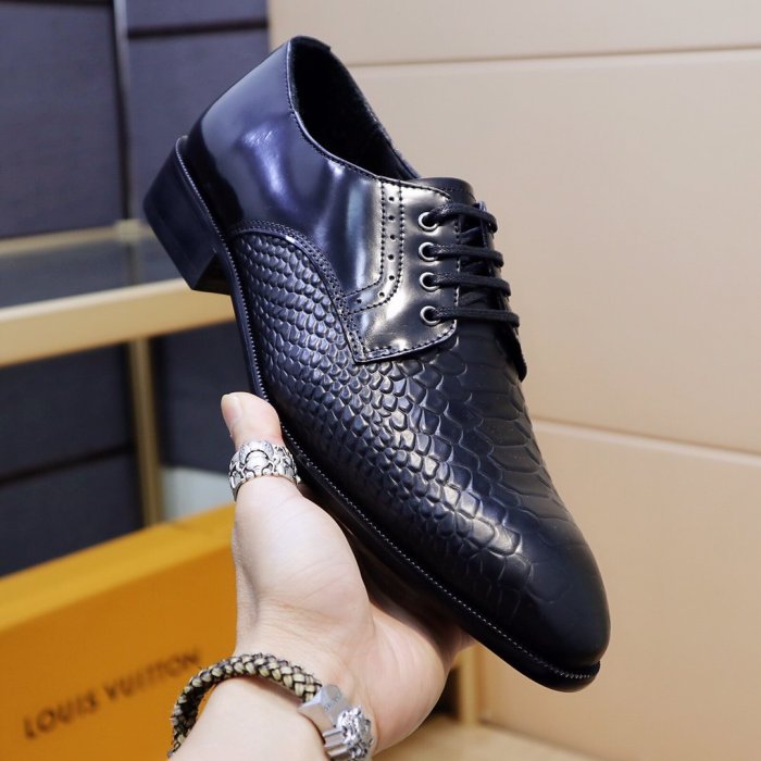 Louis Vuitton Men Shoes Business Luxury Brand LV Dress Shoes with Original Box
